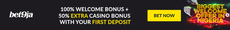 bet9ja 100% Welcome bonus sport + 50% casino