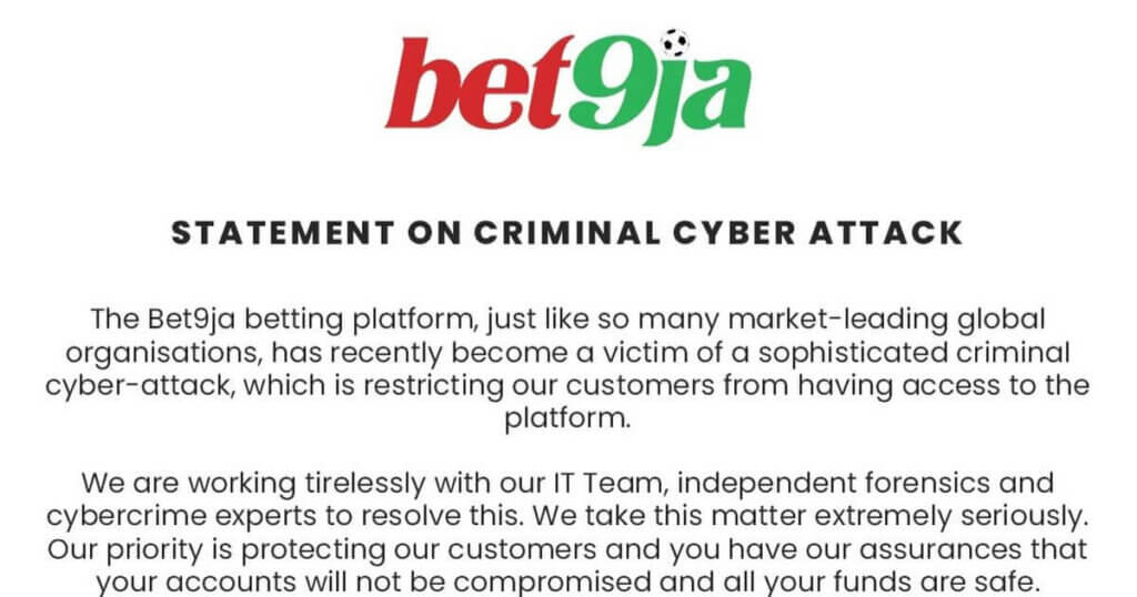 bet9jamobile-bet9ja-cyber-attack-statement